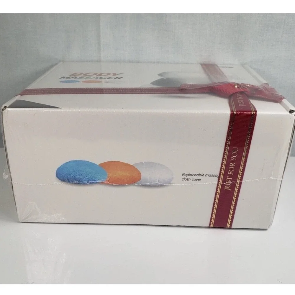 Electric Handheld Body Massager with 3 Replaceable Cloth‎ Covers Model 678 White